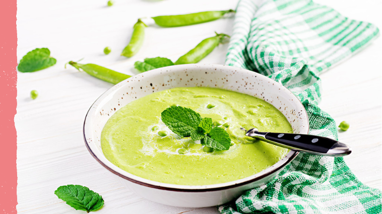 CRÉMEUX DE PETITS POIS À LA MENTHE