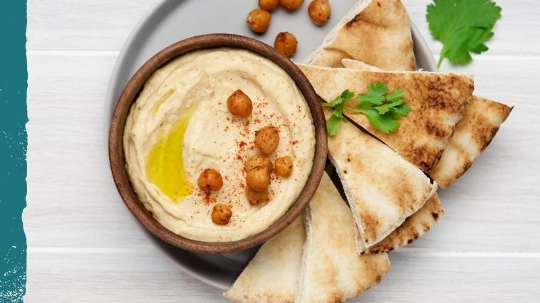 PAIN PITA, HOUMOUS & POIS CHICHES CARAMELISÉS