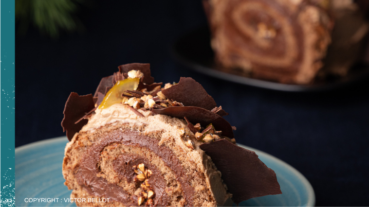 BÛCHE CHOCOLAT CITRON CONFIT ÉCLATS DE SARRASIN