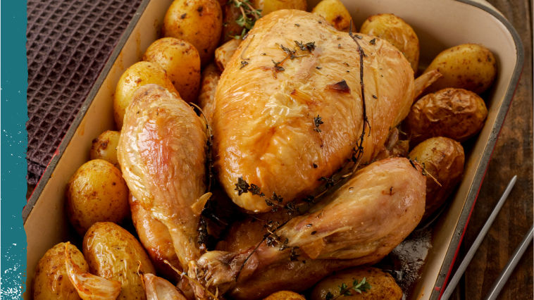 POULET RÔTI ET POMMES GRENAILLE