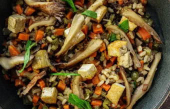 RISOTTO LÉGUMES TOFU PLEUROTTES