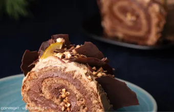 BÛCHE CHOCOLAT CITRON CONFIT ÉCLATS DE SARRASIN