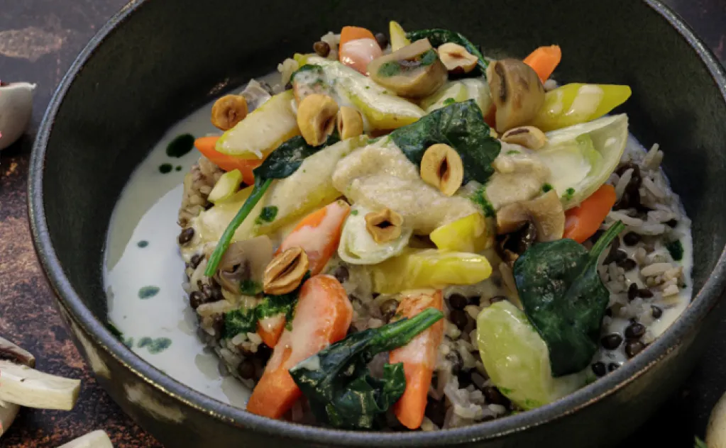 BLANQUETTE DE LÉGUMES NOISETTES TORRÉFIÉES