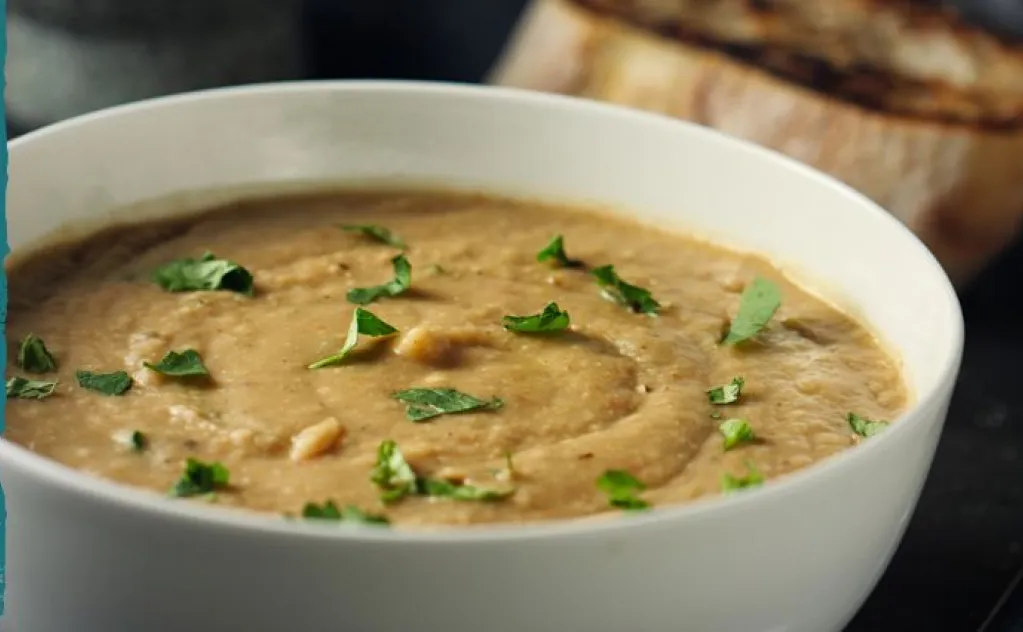 SOUPE DE LENTILLES VERTES RICOTTA PERSIL