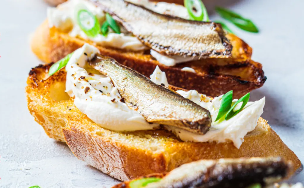 SARDINE AU BEURRE SALÉ BAGUETTE TOASTÉE